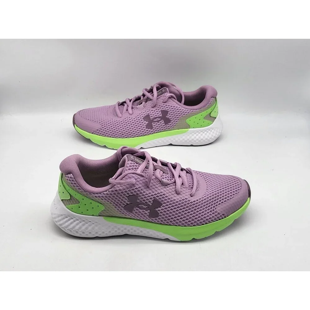 Under Armour Charged Pursuit 2 Youth 5.5Y Purple Green‎ Mesh Running Shoes NWOB